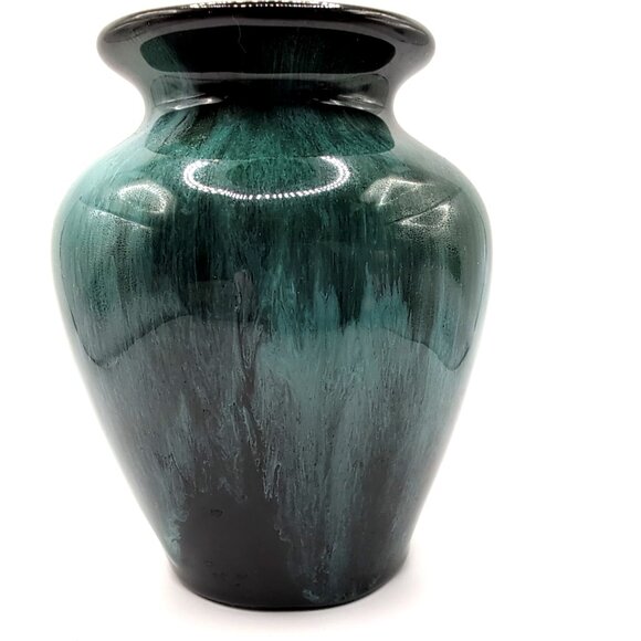 Set of 2 Vtg Blue Mountain Pottery Vases 4x3.5" Retro Drip Glaze Unmarked VGC - Picture 2 of 6